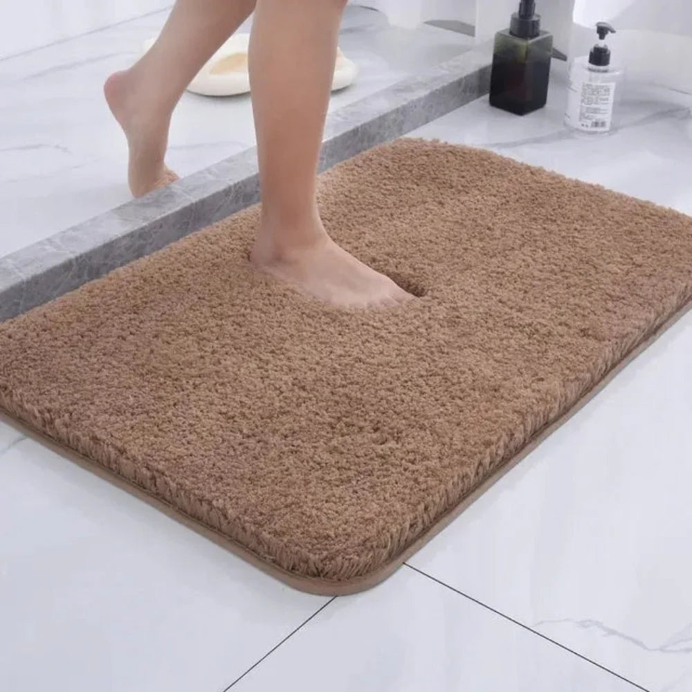 Bathroom Rug Plush Microfiber Quick-Absorbing Non-Slip Backing