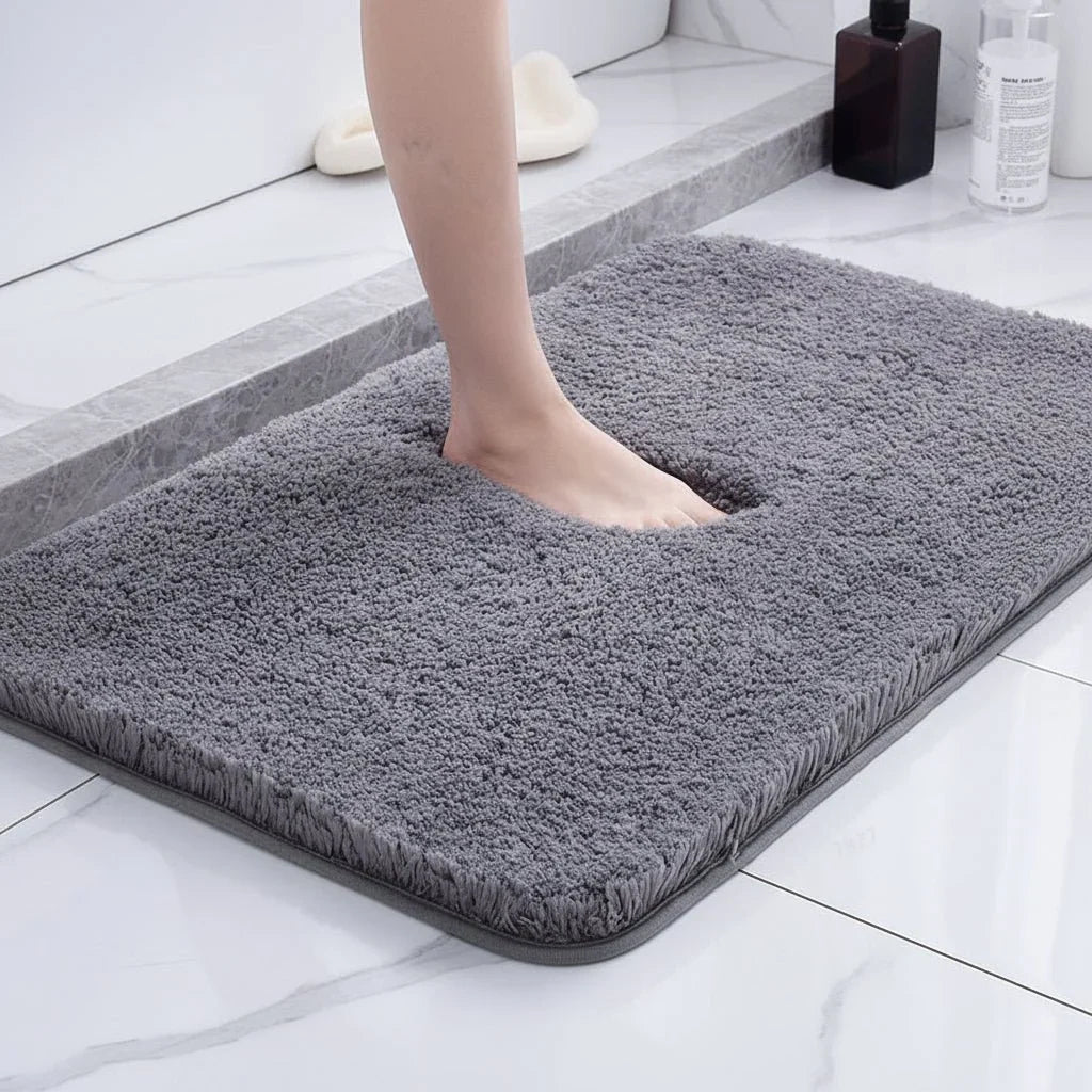 Bathroom Rug Plush Microfiber Quick-Absorbing Non-Slip Backing