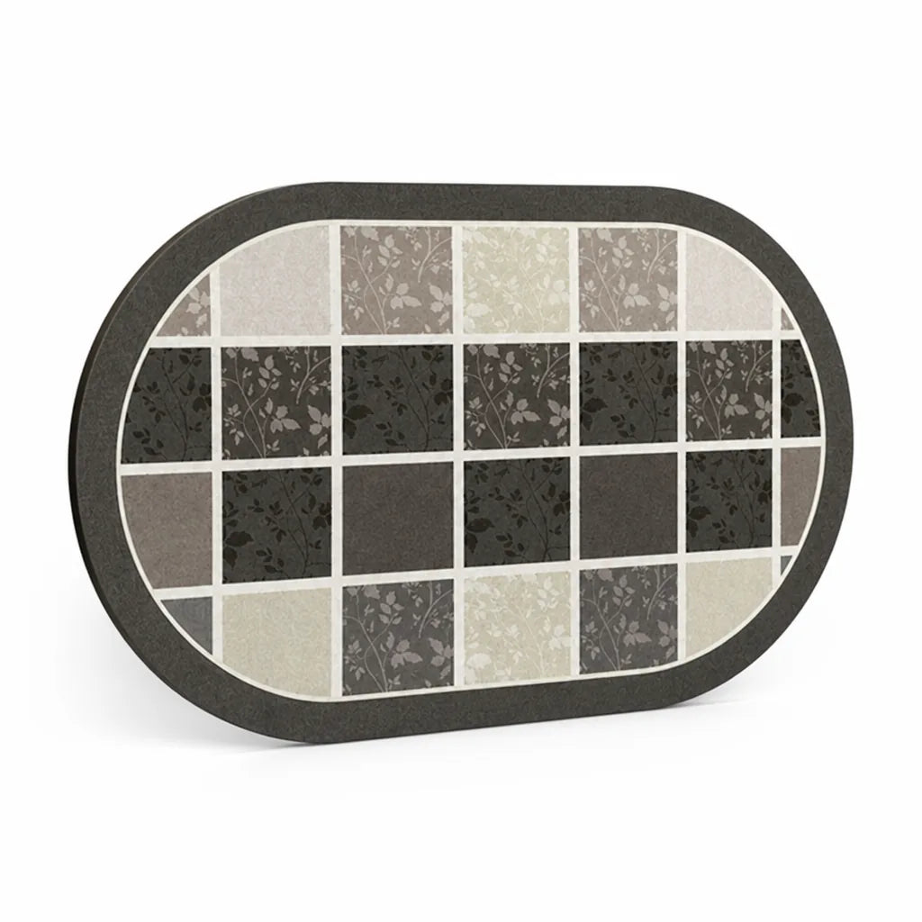 Bathroom Rug Plush Oval Non-Slip & Machine-Washable