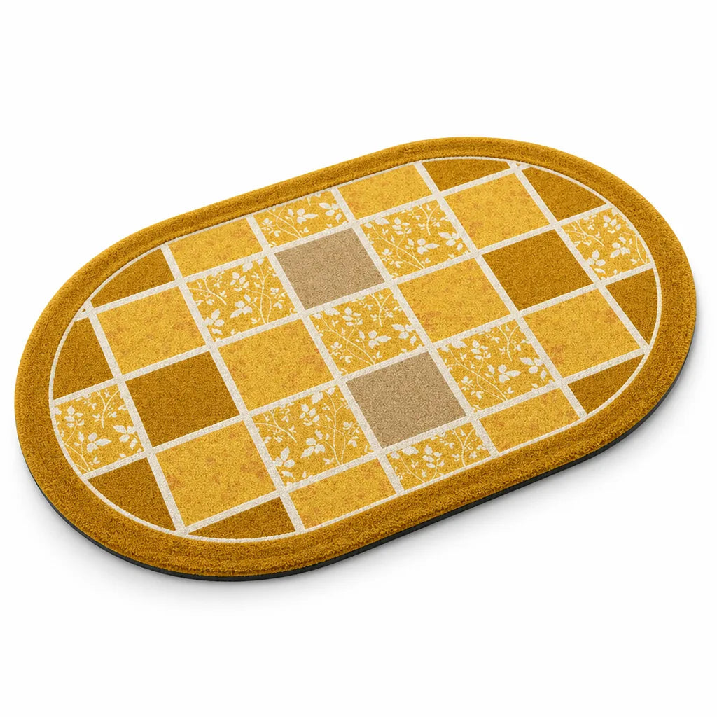 Bathroom Rug Plush Oval Non-Slip & Machine-Washable