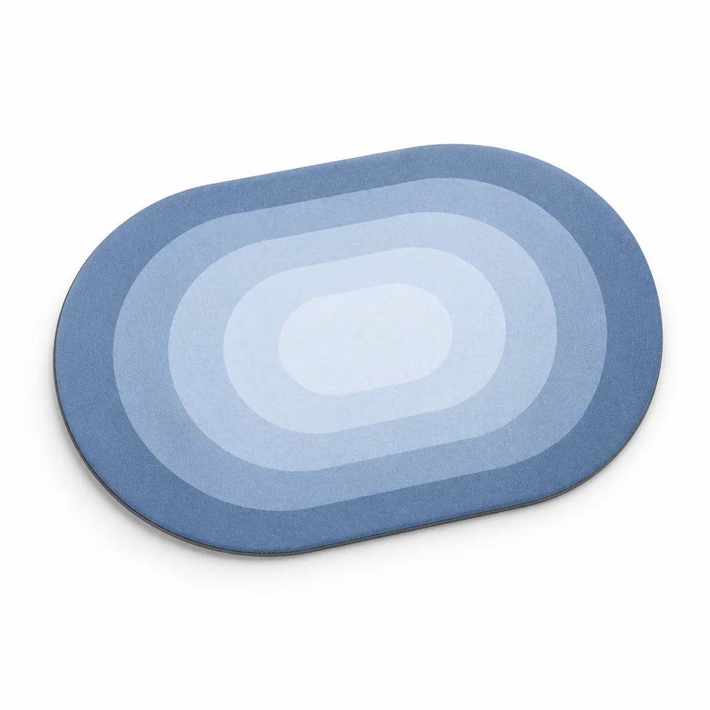 Bathroom Rug Plush Oval Non-Slip & Machine-Washable