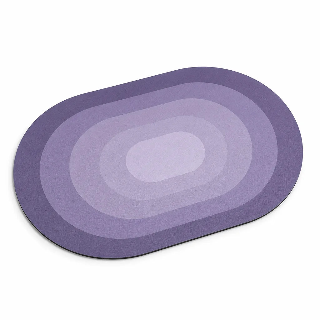Bathroom Rug Plush Oval Non-Slip & Machine-Washable