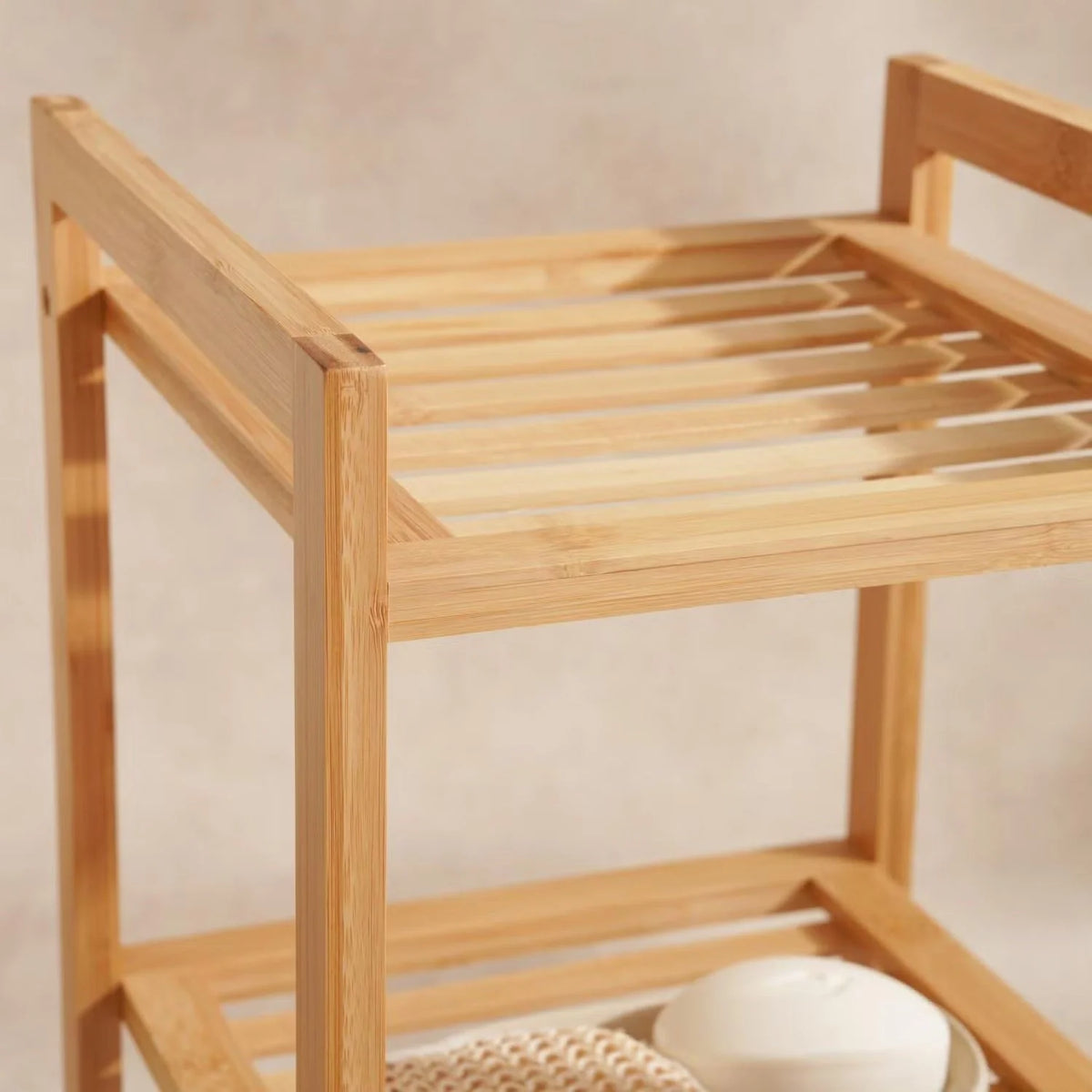 Bathroom Storage Rack Bamboo 3-Tier Open Shelves