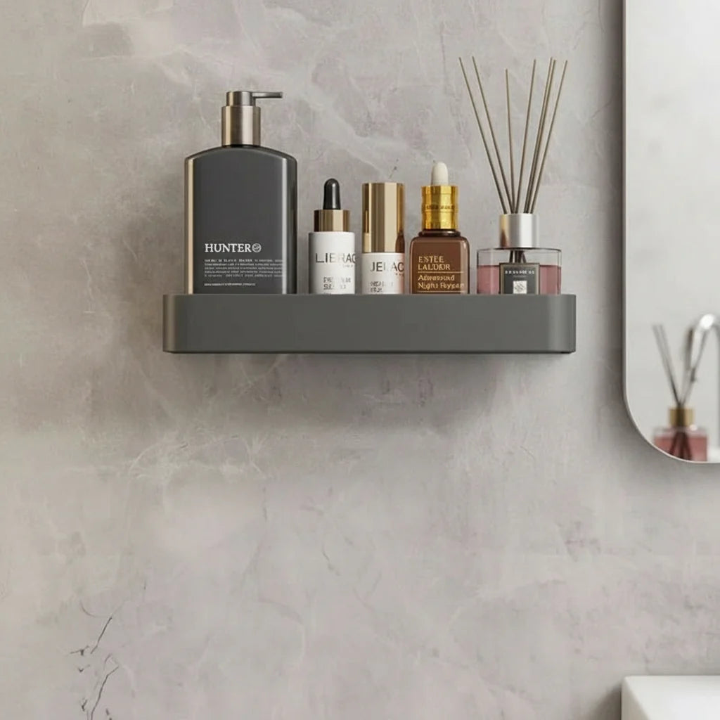 Bathroom Wall Shelf Water-Resistant Adhesive Mounting