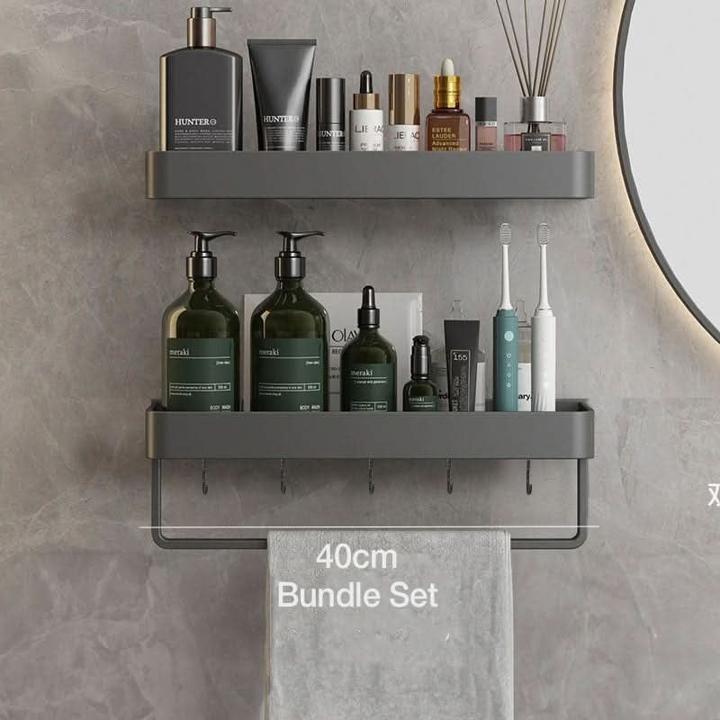 Bathroom Wall Shelf Water-Resistant Adhesive Mounting