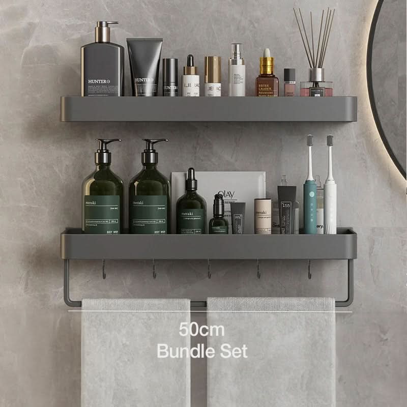 Bathroom Wall Shelf Water-Resistant Adhesive Mounting
