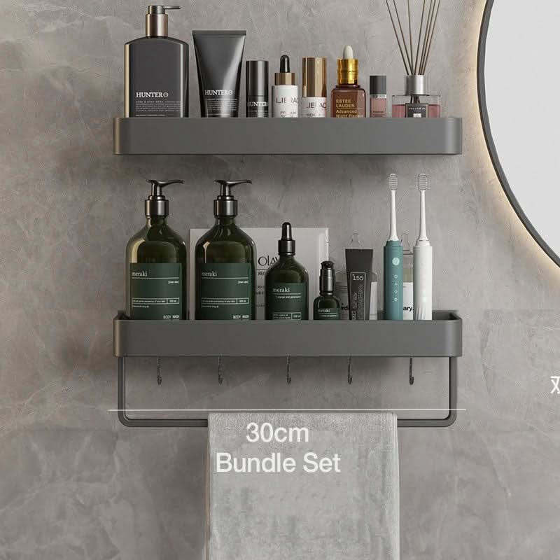 Bathroom Wall Shelf Water-Resistant Adhesive Mounting