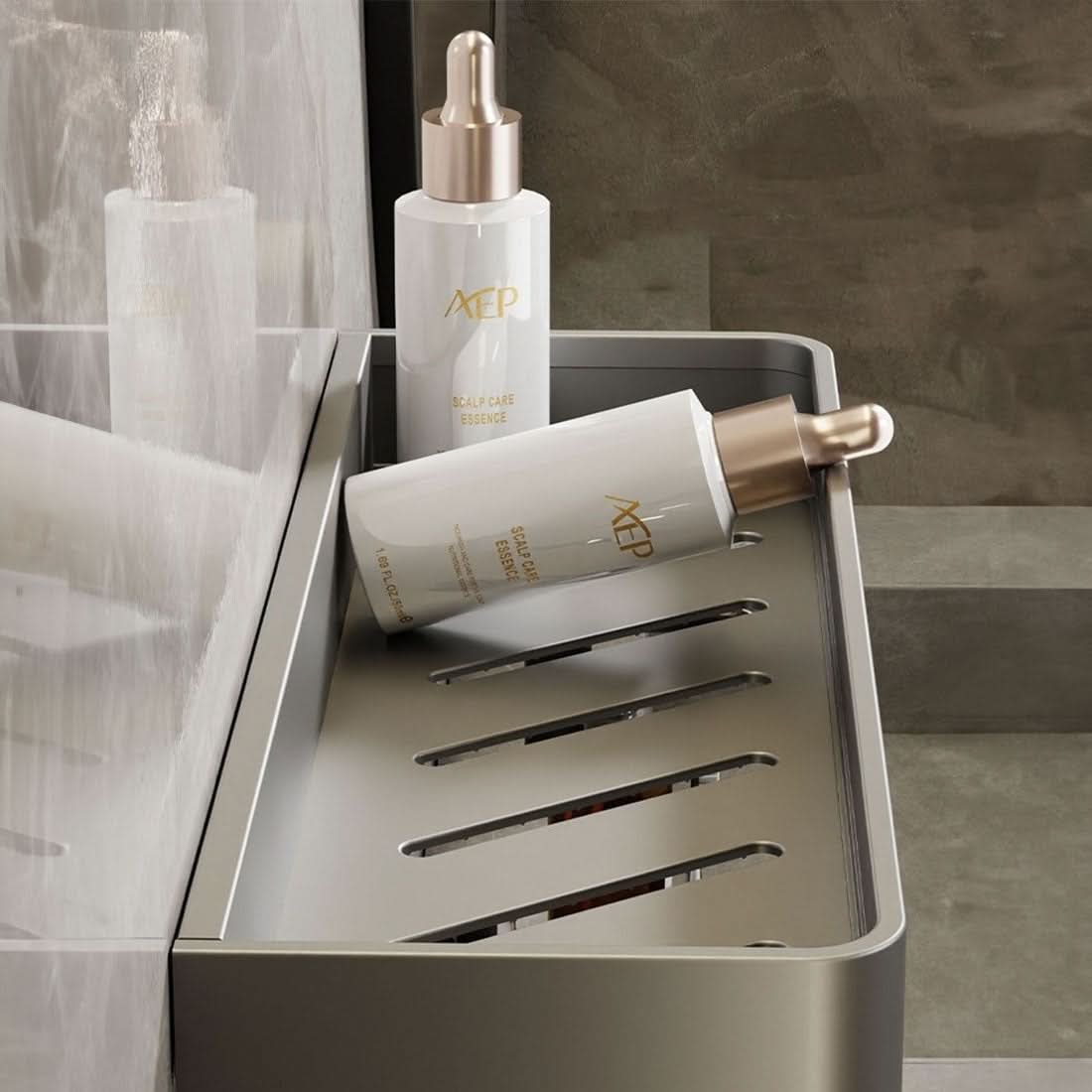 Bathroom Wall Shelf Water-Resistant Adhesive Mounting