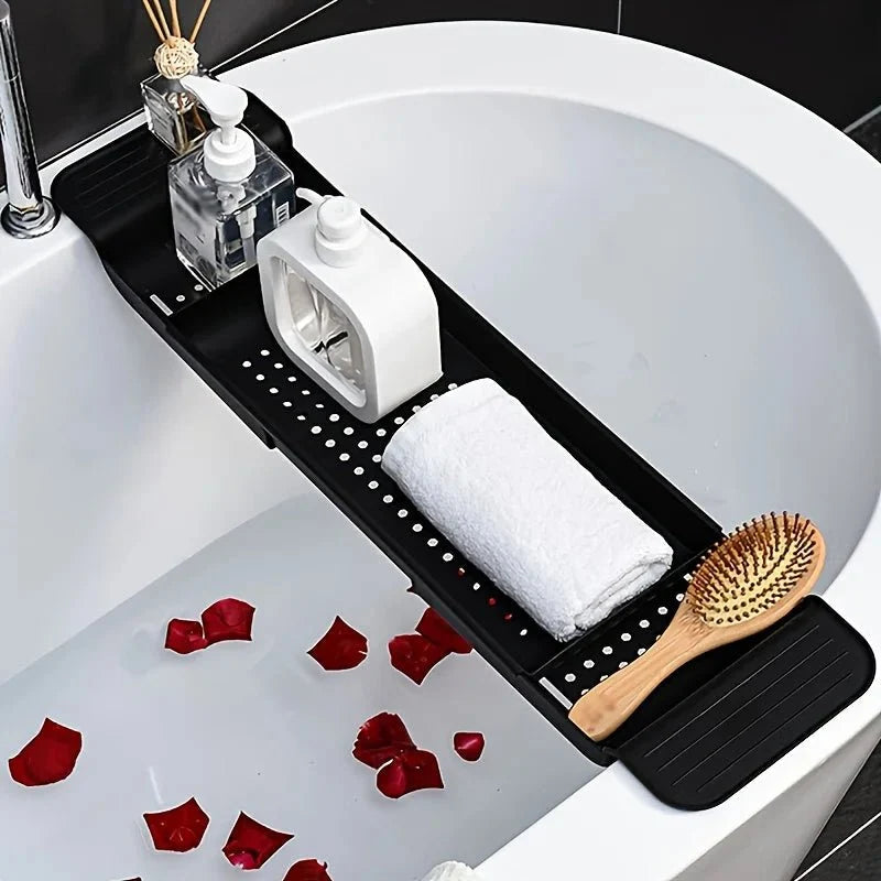 Bathtub Tray Extendable Non-Slip Foldable Plastic