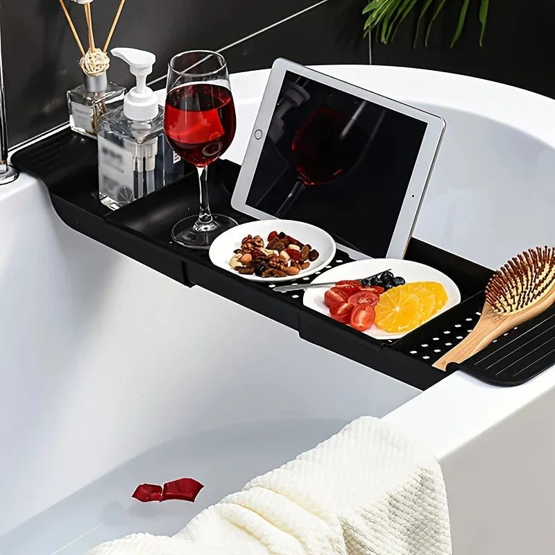 Bathtub Tray Extendable Non-Slip Foldable Plastic