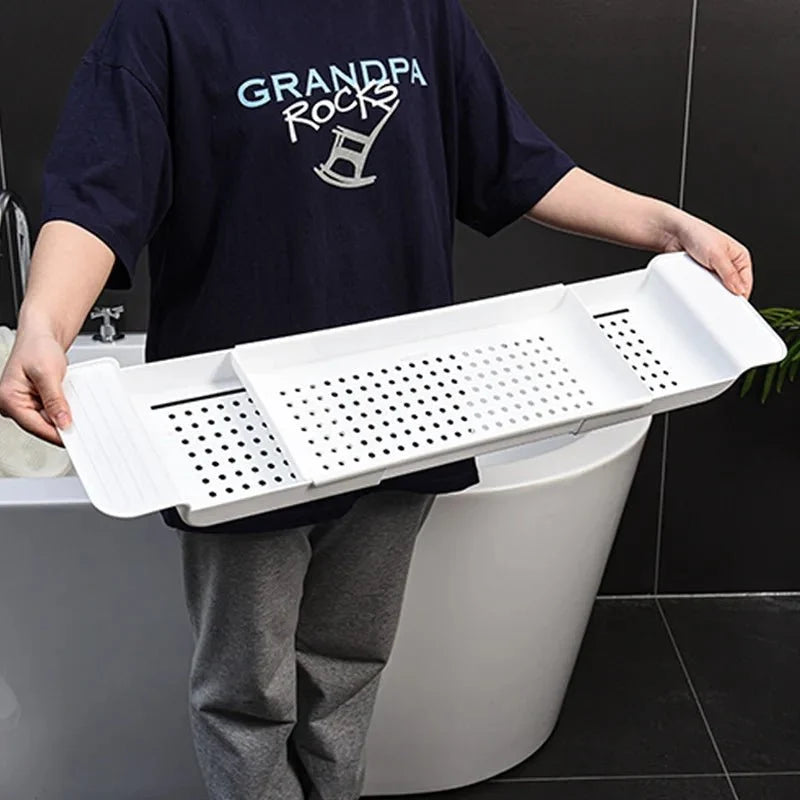 Bathtub Tray Extendable Non-Slip Foldable Plastic