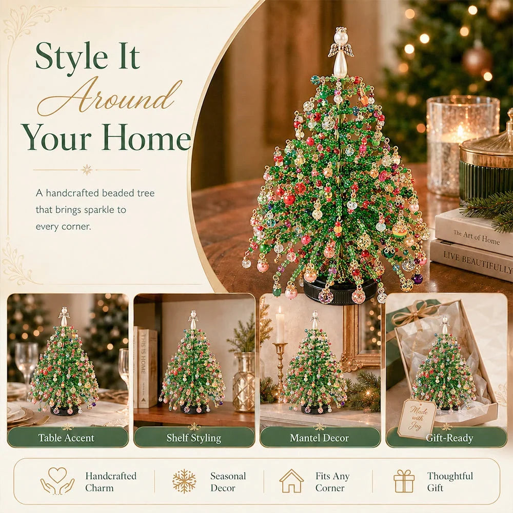 Beaded Tree Craft Kit Warm Light String Seasonal Decor
