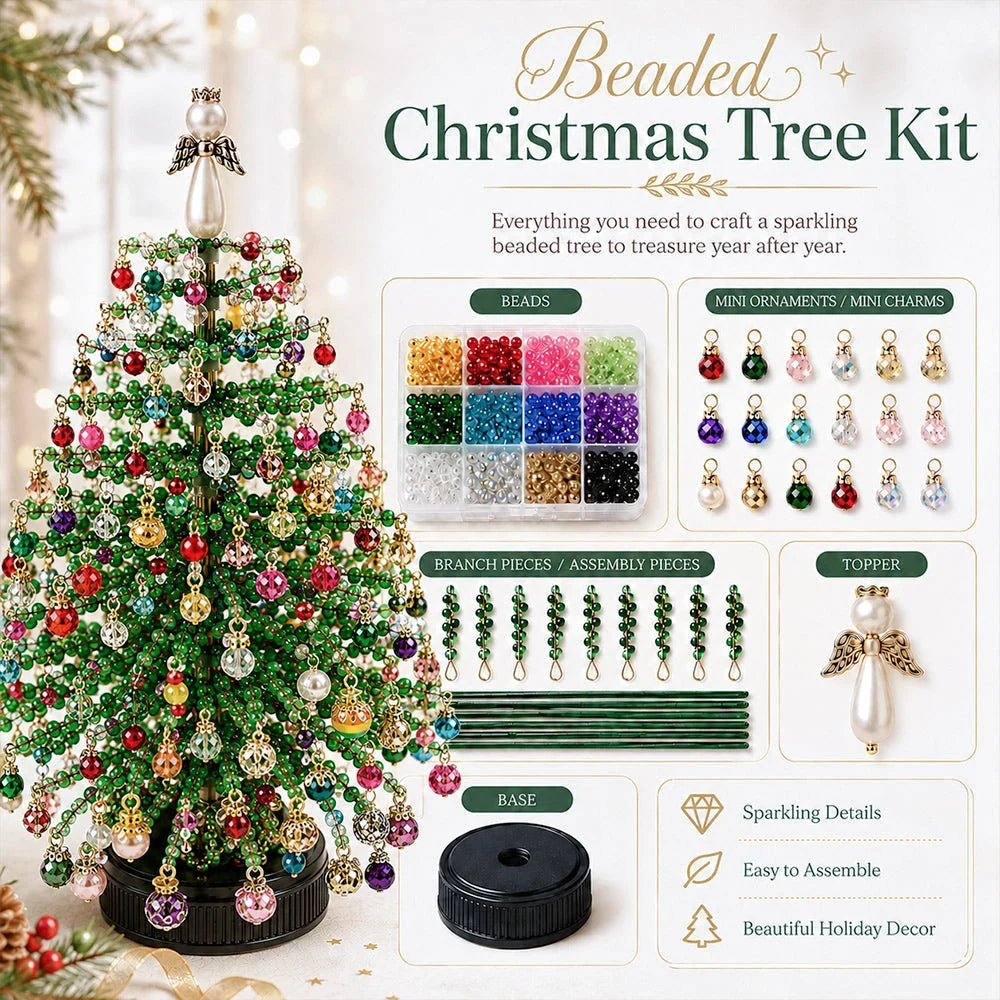 Beaded Tree Craft Kit Warm Light String Seasonal Decor