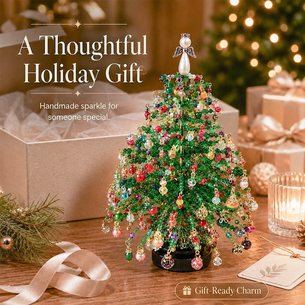 Beaded Tree Craft Kit Warm Light String Seasonal Decor