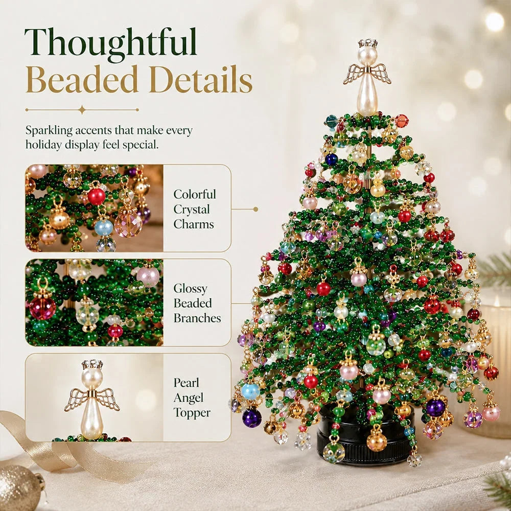 Beaded Tree Craft Kit Warm Light String Seasonal Decor