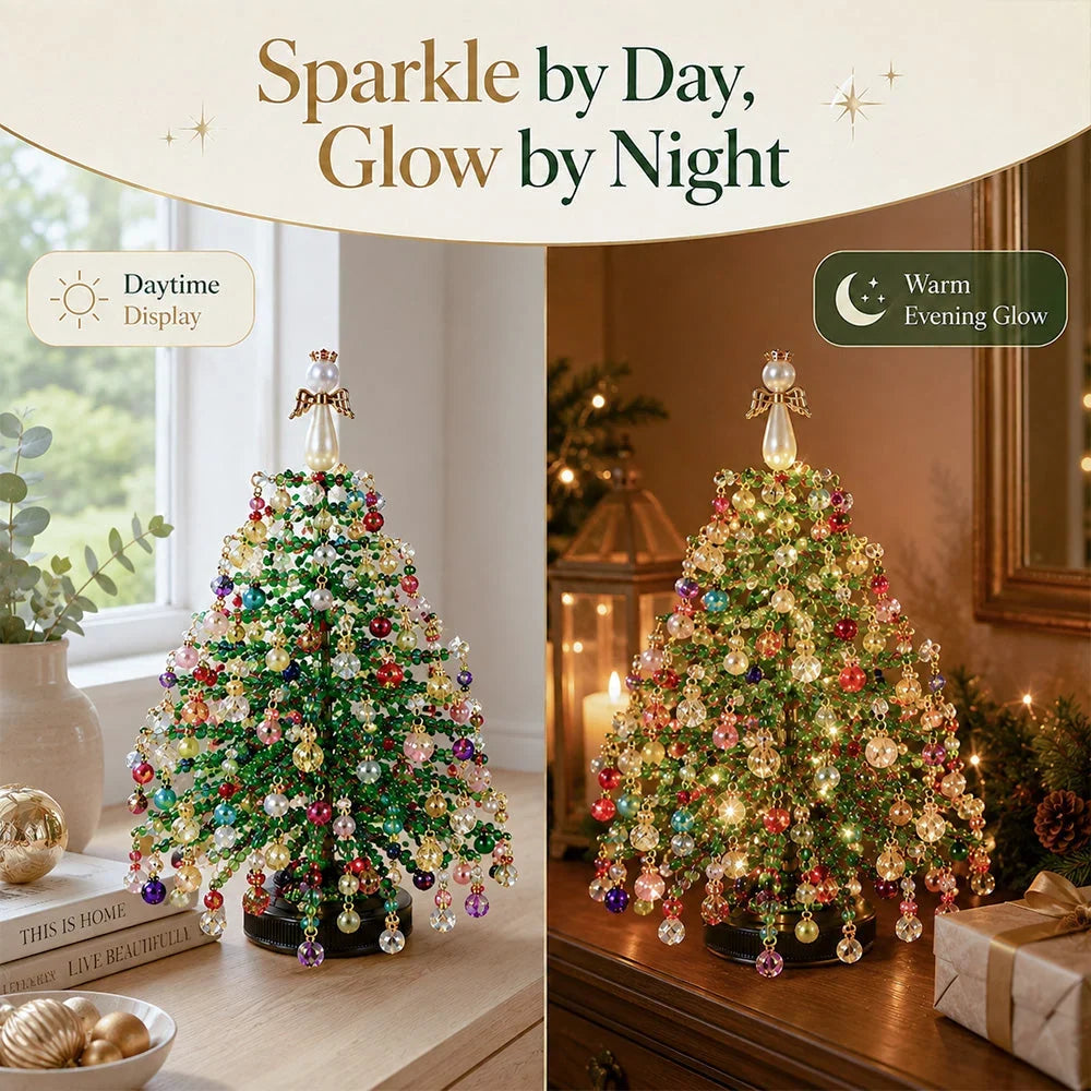 Beaded Tree Craft Kit Warm Light String Seasonal Decor
