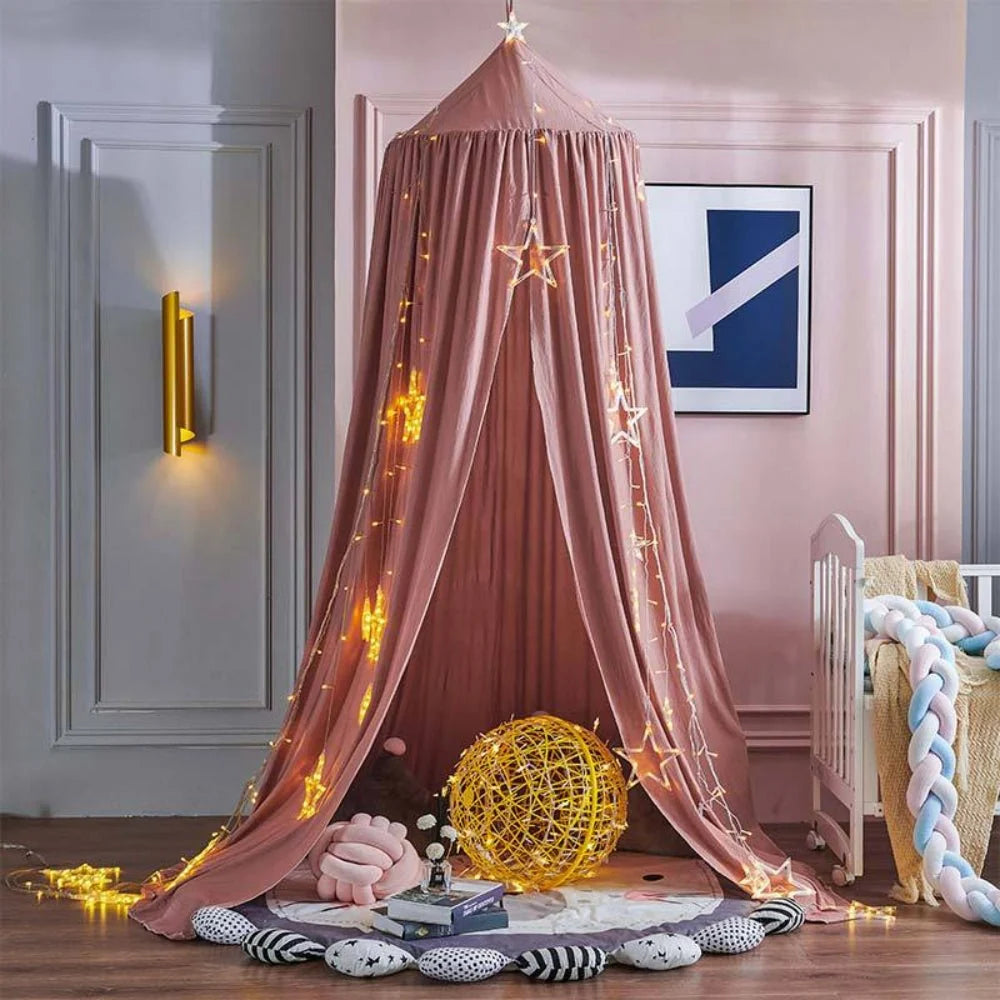 Bed Canopy Breathable Polyester Cotton With Mounting Kit
