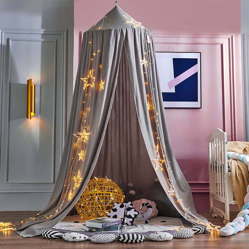 Bed Canopy Breathable Polyester Cotton With Mounting Kit