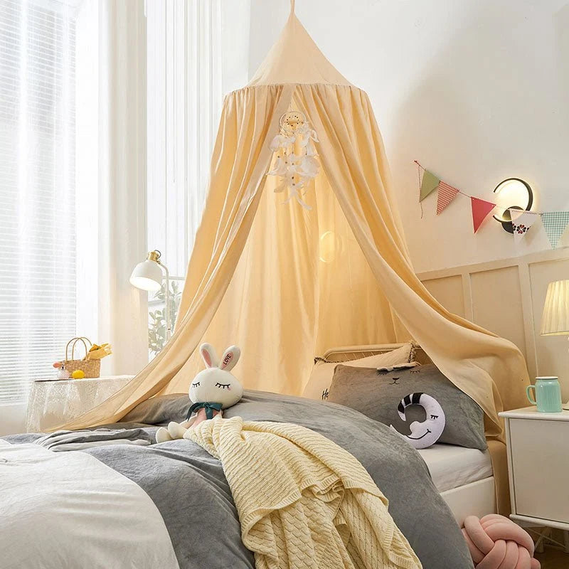 Bed Canopy Breathable Polyester Cotton With Mounting Kit