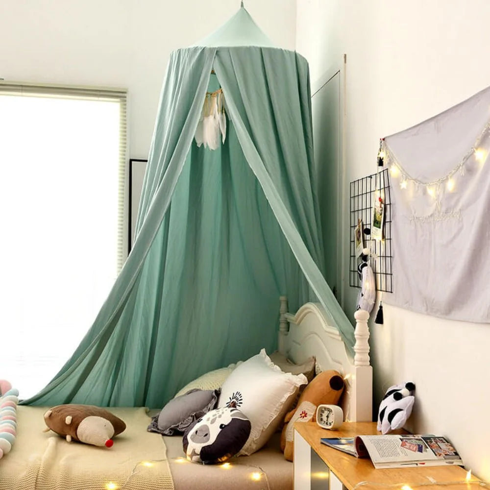 Bed Canopy Breathable Polyester Cotton With Mounting Kit