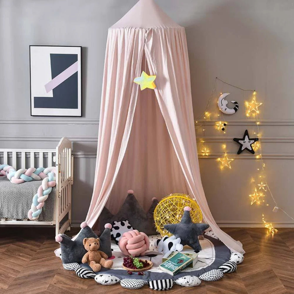 Bed Canopy Breathable Polyester Cotton With Mounting Kit