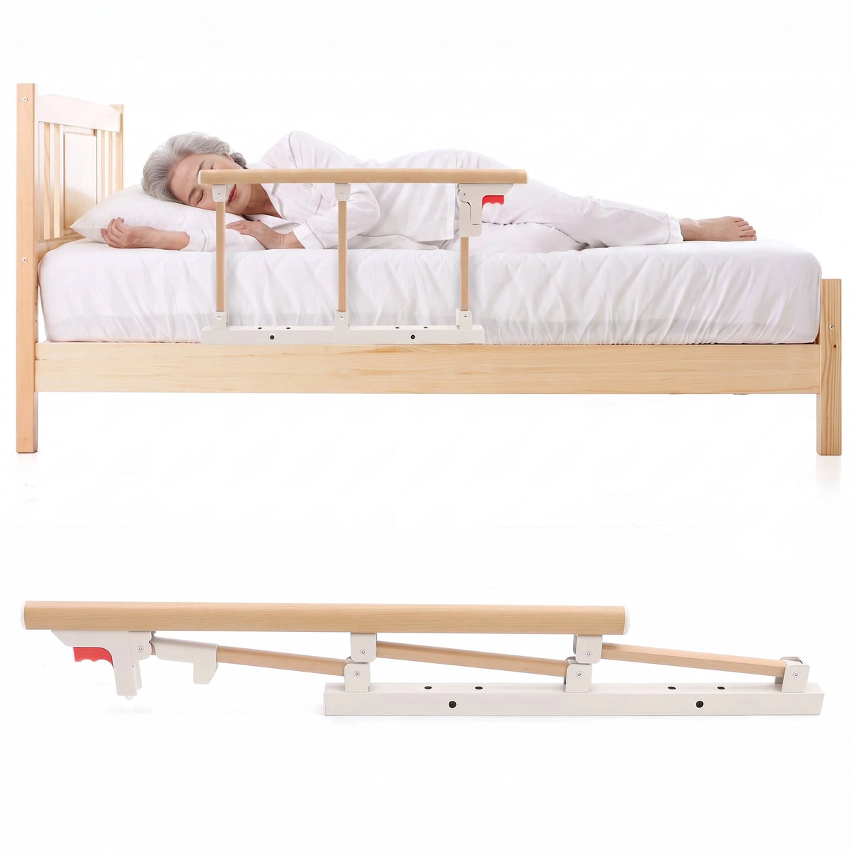 Bed Guard Rail Fold-Down Aluminum Alloy 15 Inch