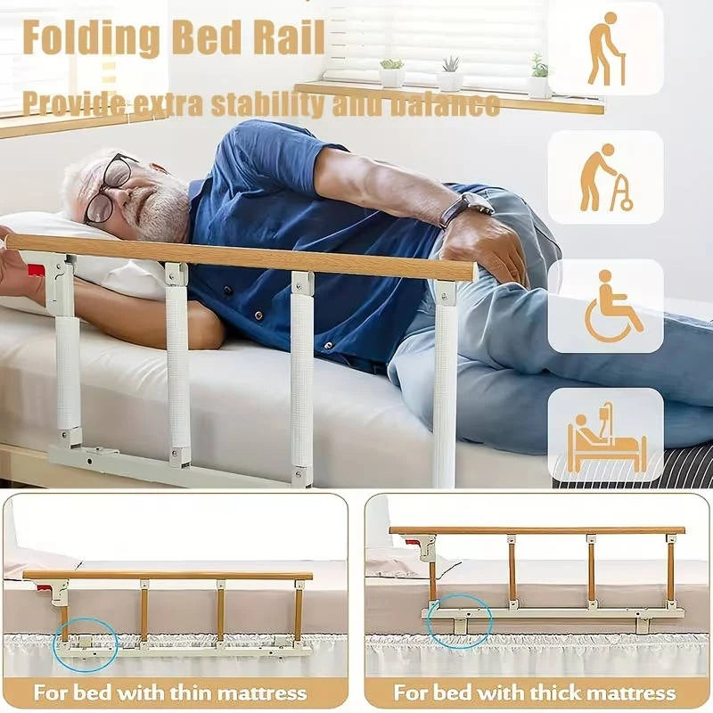 Bed Guard Rail Fold-Down Aluminum Alloy 15 Inch