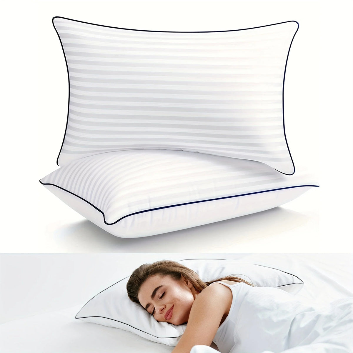 Bed Pillow Cooling Down Alternative Machine Washable Support