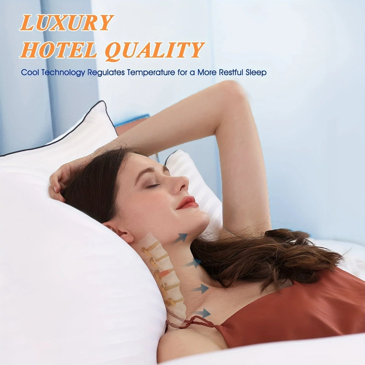 Bed Pillow Cooling Down Alternative Machine Washable Support