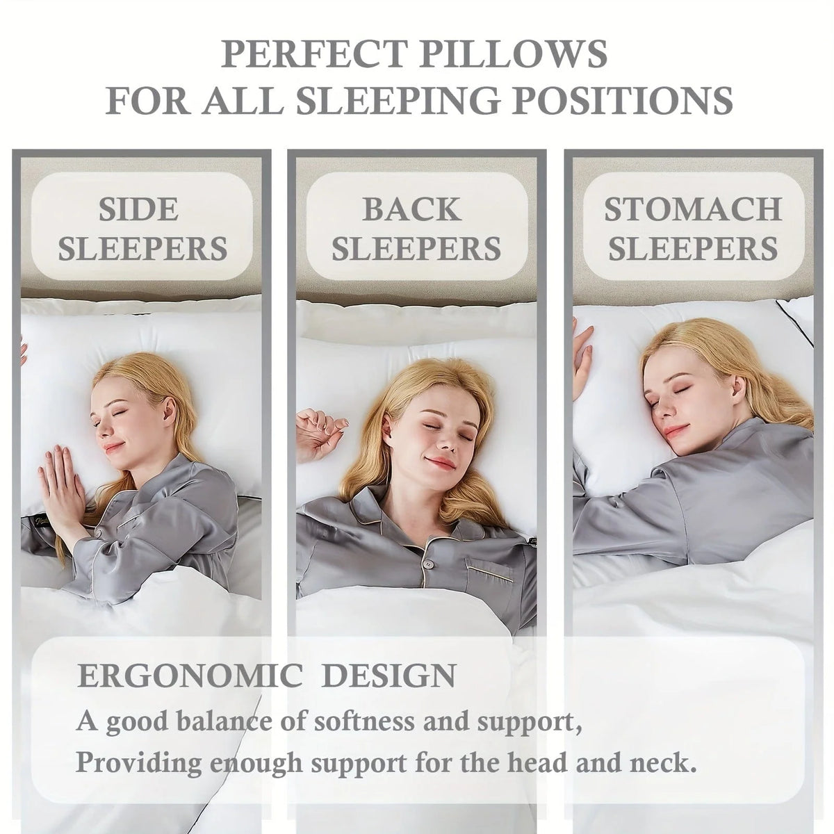 Bed Pillow Cooling Down Alternative Machine Washable Support