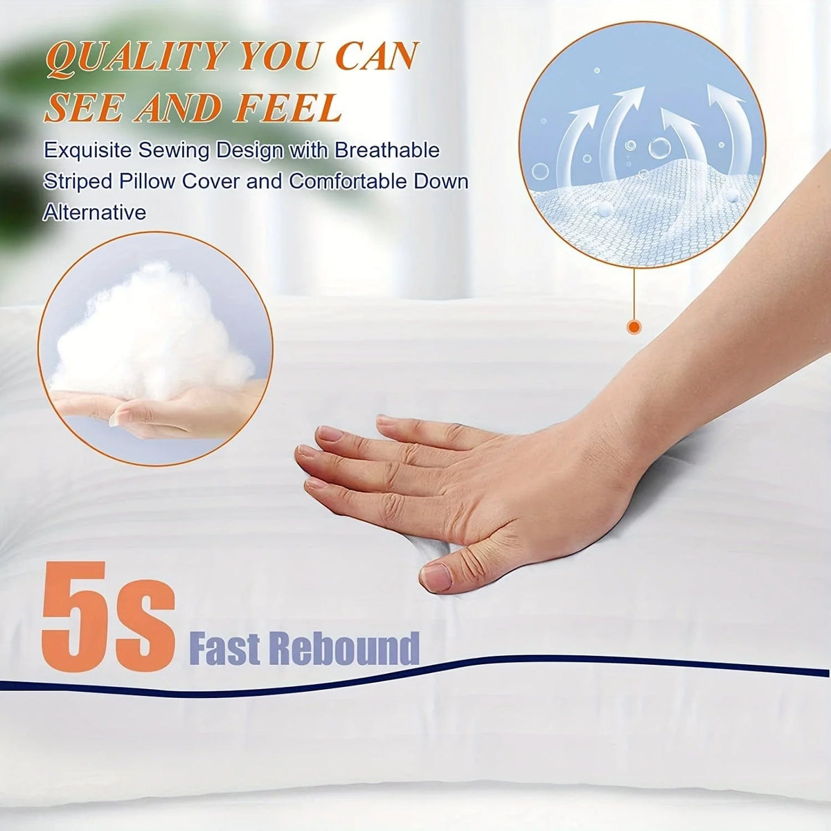 Bed Pillow Cooling Down Alternative Machine Washable Support