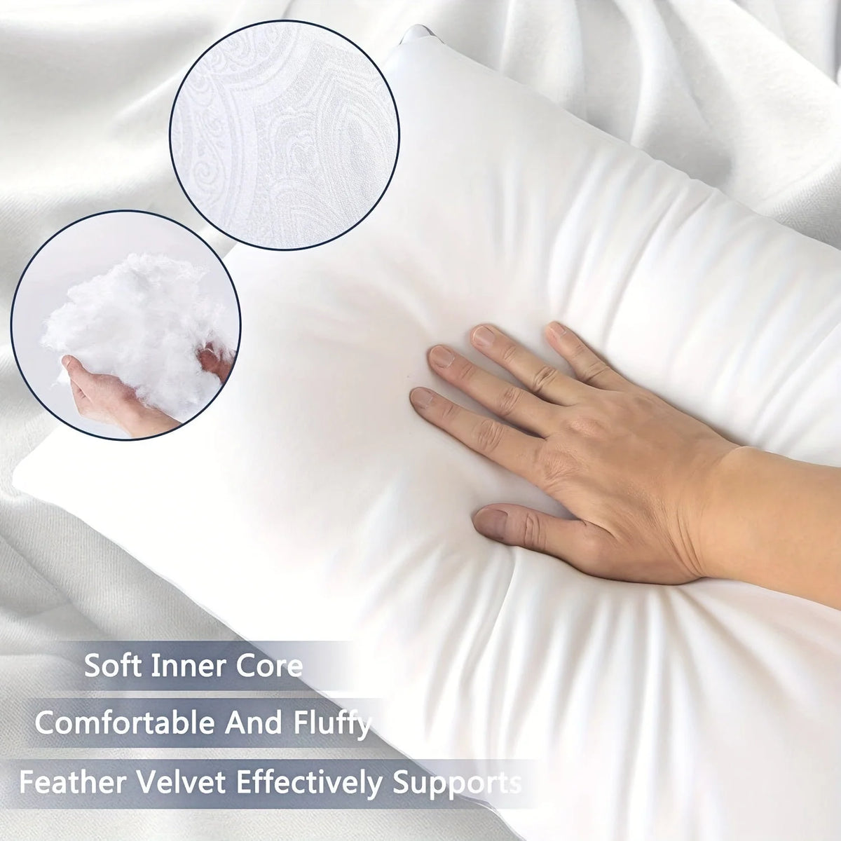 Bed Pillows Cooling Cover Microfiber Fill Set Of 2