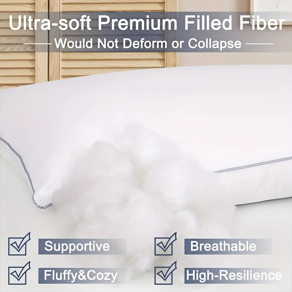 Bed Pillows Cooling Cover Microfiber Fill Set Of 2