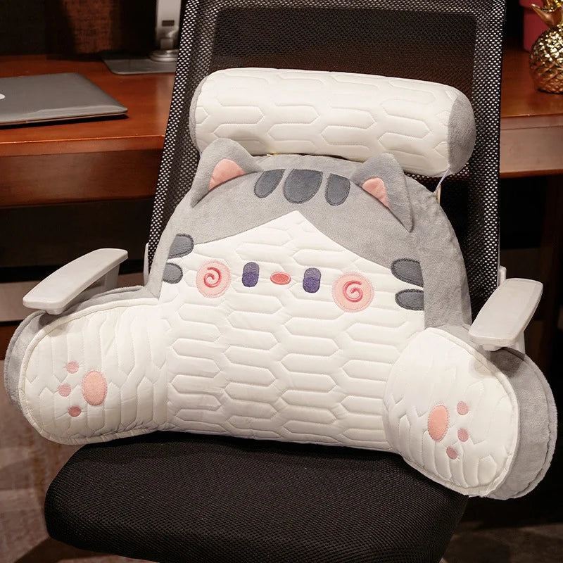 Bed Reading Pillow Padded Armrests Removable Neck Roll