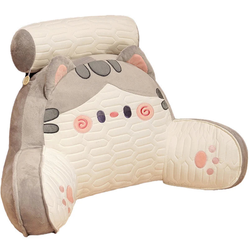 Bed Reading Pillow Padded Armrests Removable Neck Roll