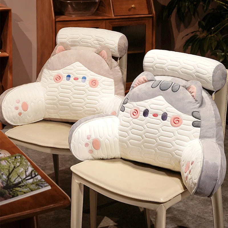 Bed Reading Pillow Padded Armrests Removable Neck Roll