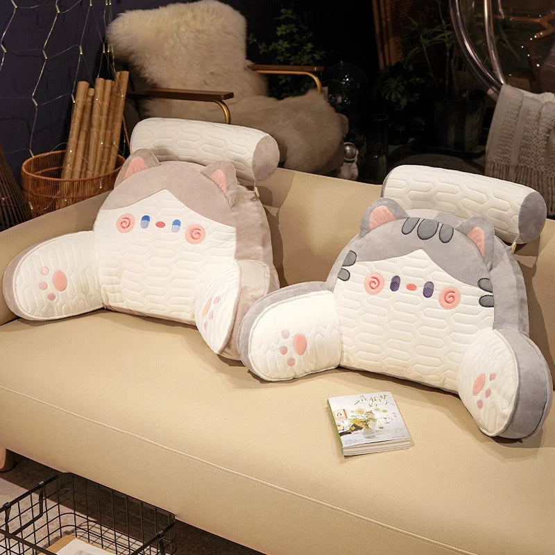Bed Reading Pillow Padded Armrests Removable Neck Roll