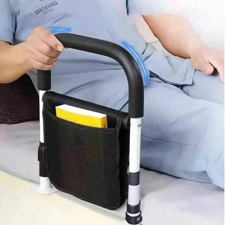 Bedside Assist Rail Reinforced Steel Padded Grip Adjustable Straps