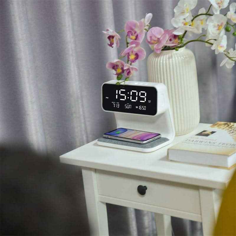 Bedside Lamp Touch-Dimmable Wireless Charger Alarm Clock