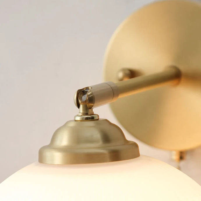 Bedside Sconce Pull Chain Brass Ribbed Glass