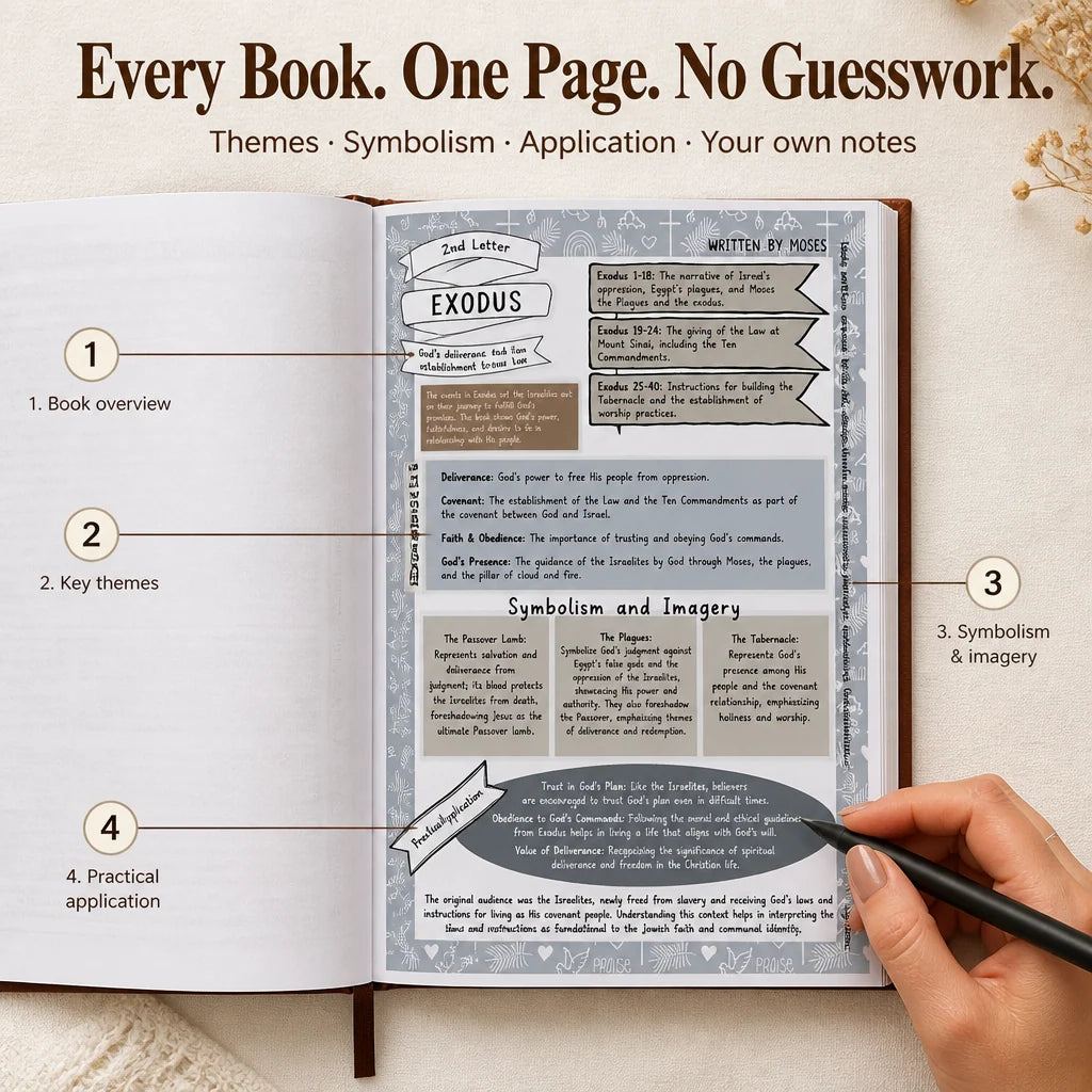 Bible Study Companion Guide 66 Books Illustrated Notes Space