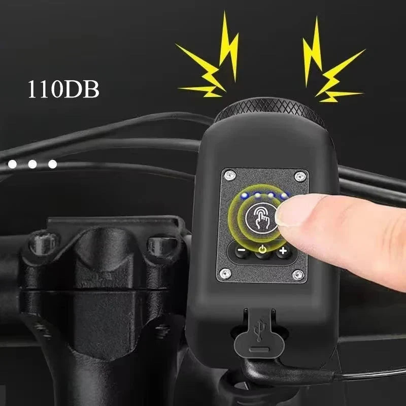 Bicycle Horn & Light Rechargeable Five Tones Four Modes