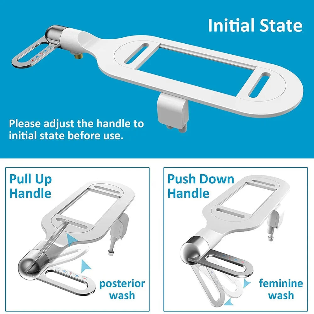 Bidet Attachment Dual Nozzle Adjustable Water Pressure