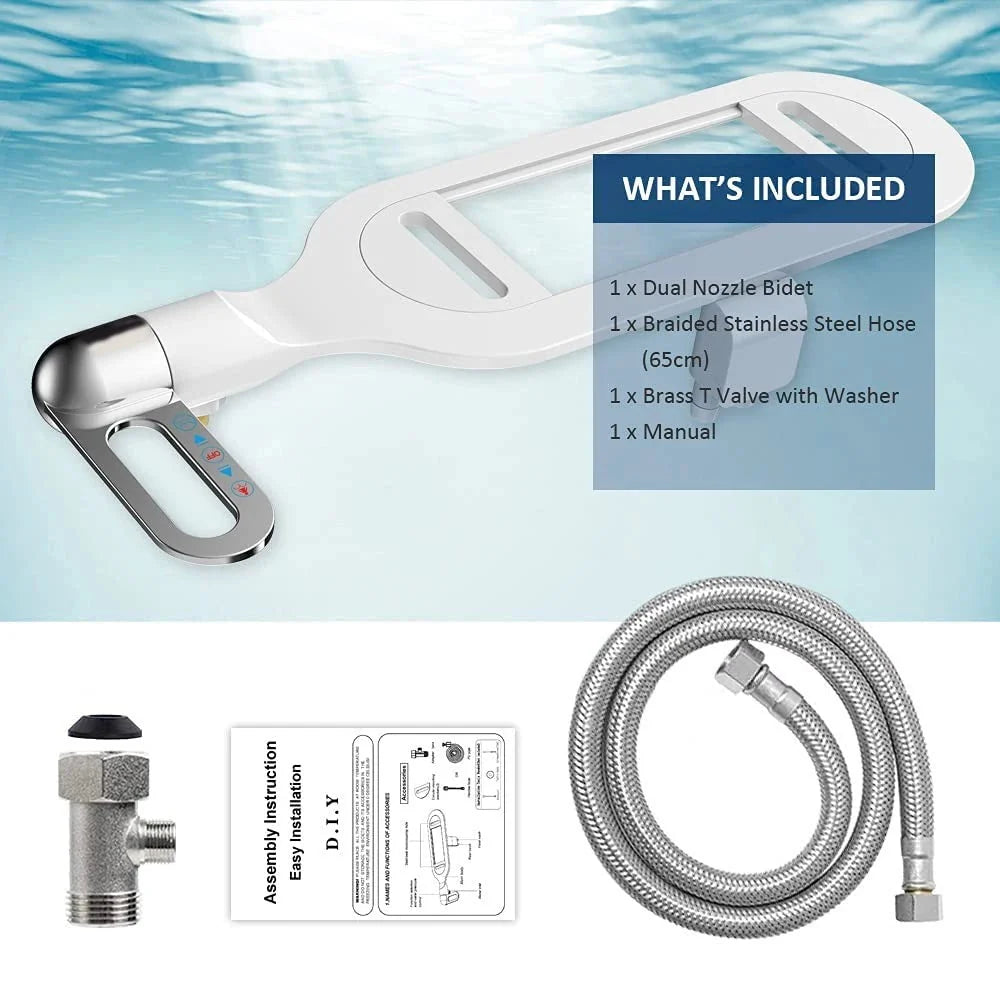 Bidet Attachment Dual Nozzle Adjustable Water Pressure