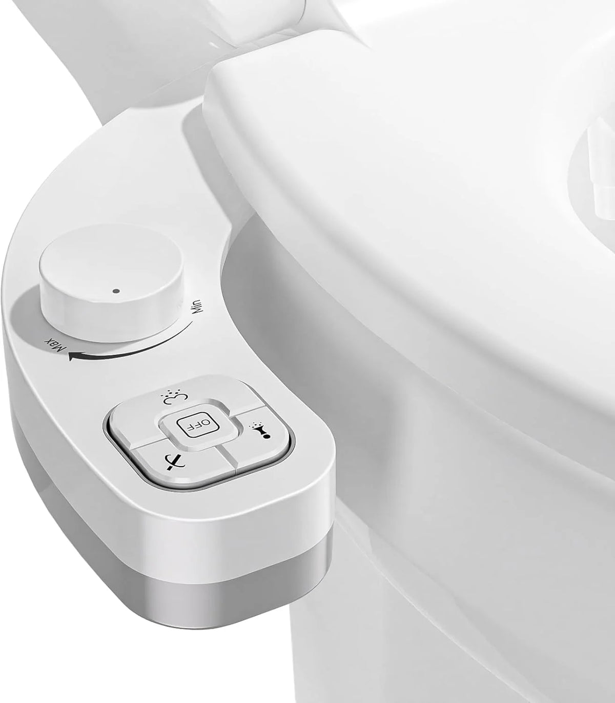 Bidet Attachment Dual Retractable Nozzles Adjustable Pressure Self-Cleaning