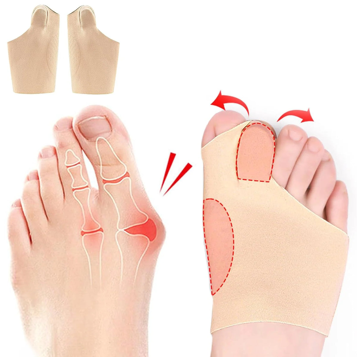 Big Toe Corrector Low-Profile Stretch Fabric Hand-Washable & Reusable