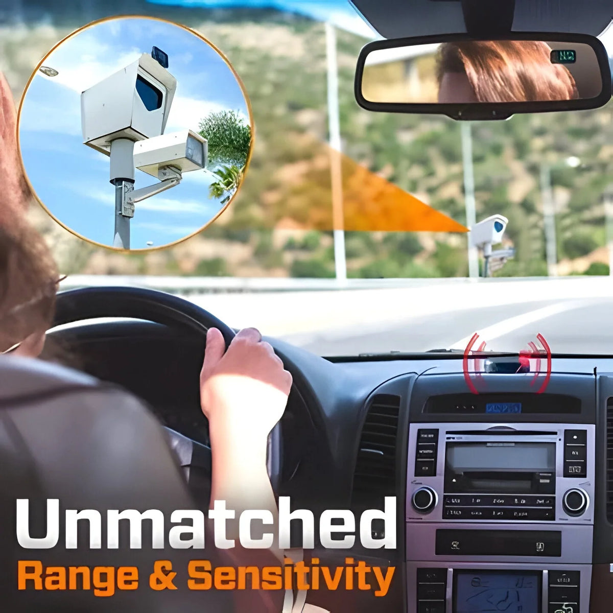 Bike Laser Radar Detector Solar-Powered & LED Visibility