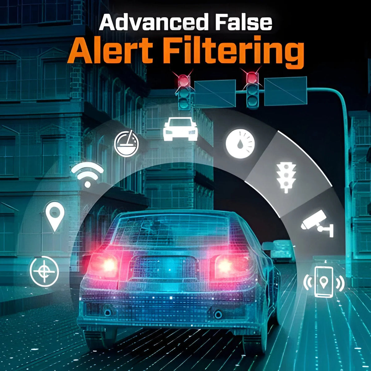 Bike Laser Radar Detector Solar-Powered & LED Visibility