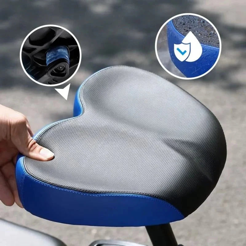 Bike Saddle Wide Ergonomic Waterproof Shock-Absorbing