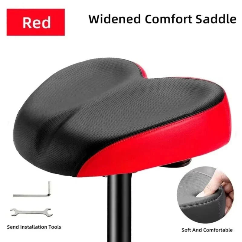Bike Saddle Wide Ergonomic Waterproof Shock-Absorbing